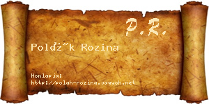 Polák Rozina névjegykártya